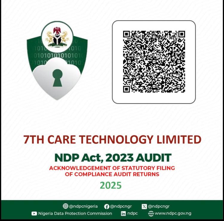 7thCare NDPC NDP Act 2023 Audit Compliance Certificate